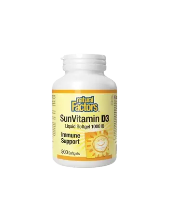 Natural Factors SunVitamin D3 1000 IU Витамин D3 Силен Имунитет