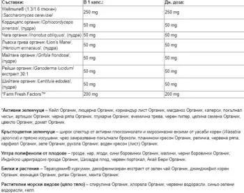 Natural Factors Super Mushroom Whole Earth & Sea® Медицински Гъби за Имунитет и Енергия - 60 веге капсули, 60 дози