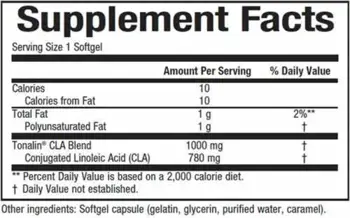 Natural Factors Tonalin CLA 1000 мг Тоналин® КЛА - 120 гел капсули, 120 дози