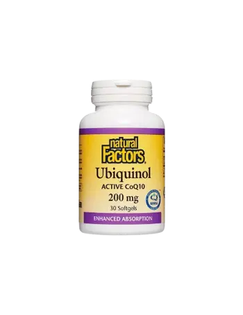 Natural Factors Ubiquinol Active CoQ10 200 мг Убиквинол Активен Коензим - 30 софтгел капсули, 30 дози