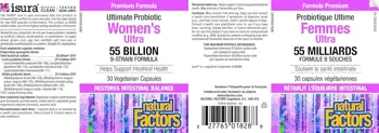 Natural Factors Ultimate Probiotic Women’s Ultra, 9 Strain Formula Пробиотик за Жени Подкрепа за Храносмилането и Имунитета, 55 млрд. CFU - 30 веге капсули, 30 дози