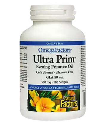 Natural Factors Ultra Prim Evening Primrose Oil 500 мг Вечерна Иглика Масло
