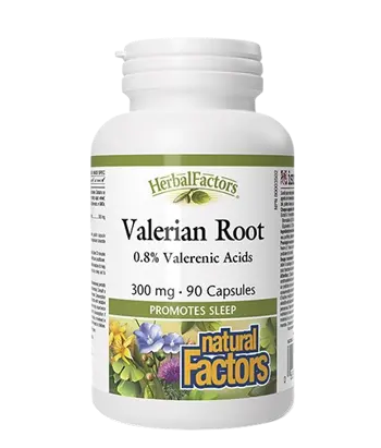 Natural Factors Valerian Root 300 мг При Нервно Напрежение Валериана (Корен) - 90 капсули, 45 дози