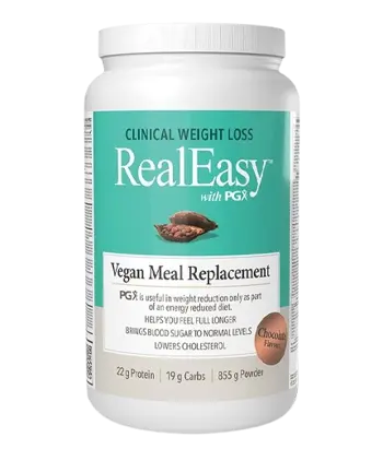 Natural Factors Vegan Real Easy с PGXReal Easy с PGX Шейк с Грахов Протеин и Водоразтворими Фибри - 855 грама прах с вкус на шоколад, 14 дози