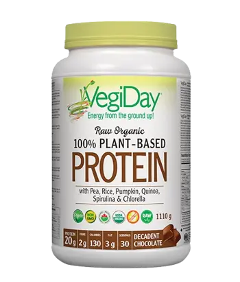 Natural Factors VegiDay Vegan Protein Organic Веган Растителен Протеин Органик Обогатен с Хлорела и Спирулина - 1100 грама, 31 дози