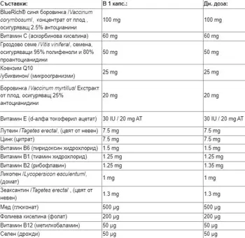 Natural Factors Vision Factors Формула за Силно Зрение - 60 капсули, 60 дози