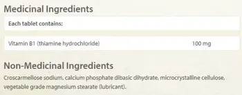 Natural Factors Vitamin B1 100 мг Витамин В1 - 90 таблетки, 90 дози