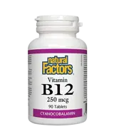 Natural Factors Vitamin B12 250 мкг Витамин В12 Цианокобаламин - 90 таблетки, 90 дози