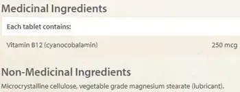 Natural Factors Vitamin B12 250 мкг Витамин В12 Цианокобаламин - 90 таблетки, 90 дози