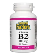 Natural Factors Vitamin B2 100 мг Витамин В2 Рибофлавин - 90 таблетки, 90 дози