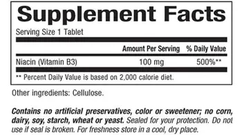 Natural Factors Vitamin B3 100 мг Витамин В3 - 90 таблетки, 90 дози