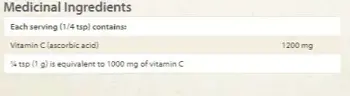 Natural Factors Vitamin C 1000 мг Crystals Витамин С, Прах - 125 грама, 250 дози