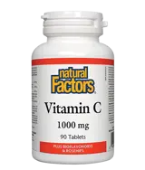 Natural Factors Vitamin C 1000 мг With Bioflavonoids and Rosehips Витамин С 1000 мг с Шипка и Биофлавоноиди Антиоксидант и Имуностимулатор - 90 таблетки, 90 дози
