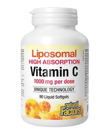 Natural Factors Vitamin C 500 мг Liposomal High Absoprtion Липозомен Витамин С - 90 гел капсули, 90 дози