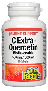 Natural Factors Vitamin C Extra + Quercetin 250 мг Имунна Подкрепа с Витамин С и Кверцетин - 60 таблетки, 60 дози