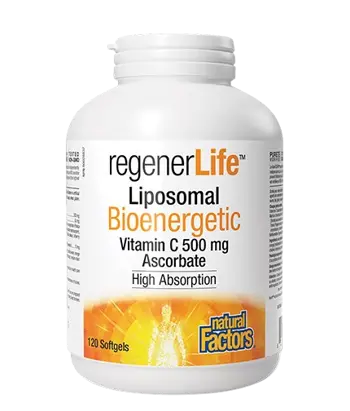 Natural Factors Vitamin C Extra + Quercetin 250 мг Липозомен Витамин С с Повишена Бионаличност Rеgener Life - 120 гел капсули, 120 дози