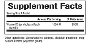 Natural Factors Vitamin D3 1000 IU Витамин D3 - 90 таблетки, 90 дози