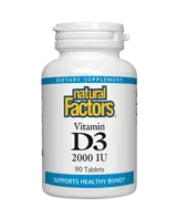 NATURAL FACTORS Vitamin D3 2000 IU Витамин Д3 - 90 таблетки, 90 дози