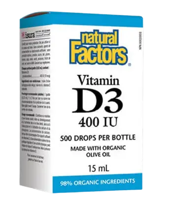 Natural Factors Vitamin D3 400 IU Drops Витамин D3 - 15 мл, 500 дози