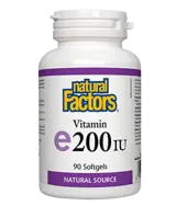 Natural Factors Vitamin E 100 мг 200 IU D-Alpha-Tocopherol Витамин Е (d-Алфа Токоферол) - 90 гел капсули, 90 дози