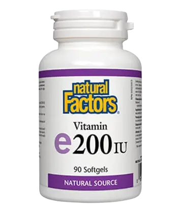 Natural Factors Vitamin E 100 мг 200 IU D-Alpha-Tocopherol Витамин Е (d-Алфа Токоферол) - 90 гел капсули, 90 дози