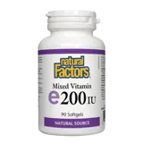 Natural Factors Vitamin E 200 IU Natural Source Tocopherol Витамин E Токофероли Микс - 90 гел капсули, 90 дози