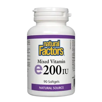 Natural Factors Vitamin E 200 IU Natural Source Tocopherol Витамин E Токофероли Микс - 90 гел капсули, 90 дози