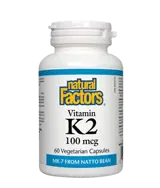 Natural Factors Витамин К2 100 мкг (MK-7) - 60 веге капсули, 60 дози