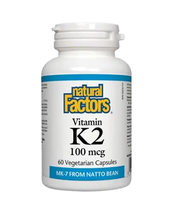 Natural Factors Витамин К2 100 мкг (MK-7) - 60 веге капсули, 60 дози