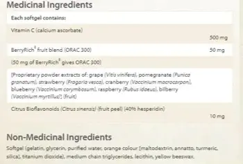 Natural Factors Витамин С BioCgel™ 500 мг Калциев Аскорбат - 90 гел капсули, 90 дози