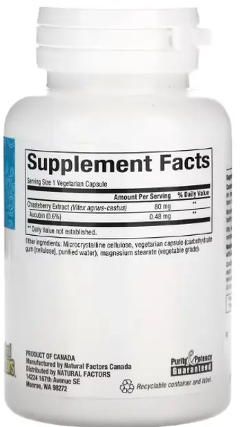 Natural Factors Vitex WomenSense 80 мг Витекс WomenSense - 90 веге капсули, 90 дози
