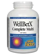 Natural Factors WellBetX® Complete Diabetic Мултивитамини за Диабетици - 120 таблетки, 120 дози