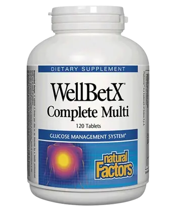 Natural Factors WellBetX® Complete Diabetic Мултивитамини за Диабетици - 120 таблетки, 120 дози