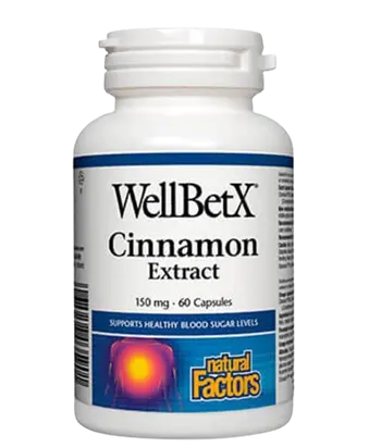 Natural Factors WellBetX®150 мг Канела - 60 капсули, 60 дози