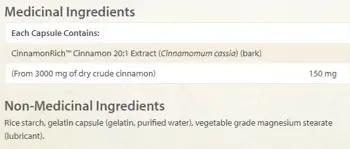Natural Factors WellBetX®150 мг Канела - 60 капсули, 60 дози