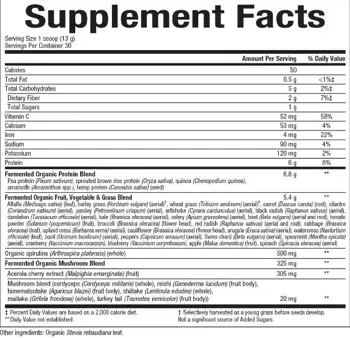 Natural Factors Whole Earth & Sea 100% Fermented Organic Greens, Unflavored 100% Ферментирали Органик Растителни Храни - 390 грама прах, 30 дози