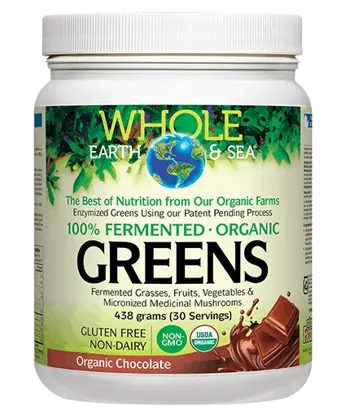 Natural Factors Whole Earth & Sea 100% Ферментирали Органик Растителни Храни Whole Earth & Sea - 438 грама прах, 30 дози