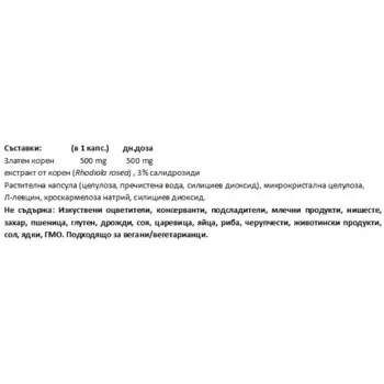 NATURAL FACTORS WomenSense® Rhodiola 500 мг Златен Корен - 60 веге капсули, 60 дози