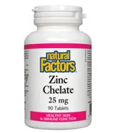 NATURAL FACTORS Zinc Chelate 25 мг Цинк Хелат - 90 таблетки, 90 дози