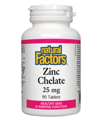 NATURAL FACTORS Zinc Chelate 25 мг Цинк Хелат - 90 таблетки, 90 дози
