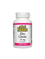Natural Factors Zinc Citrate 15 мг Цинк Цитрат - 90 таблетки, 90 дози