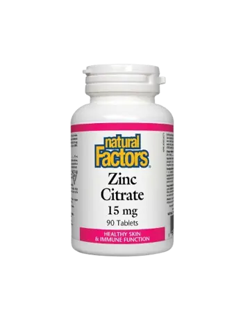 Natural Factors Zinc Citrate 15 мг Цинк Цитрат - 90 таблетки, 90 дози