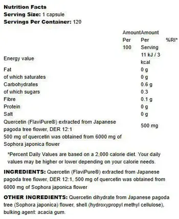 Osavi Natural Quercetin 500 mg Мощен антиоксидант за имунна подкрепа