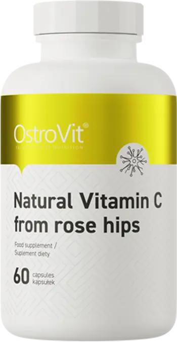 OstroVit Natural Vitamin C 1000 мг from Rose Hips Натурално Витамин C - 60 капсули, 60 дози