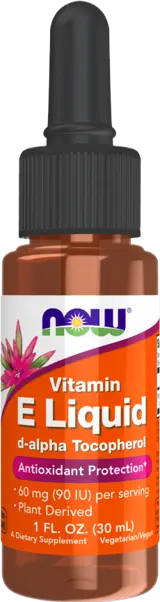 NOW Foods Natural Vitamin E Liquid d-alpha Tocopherol Течен Витамин E