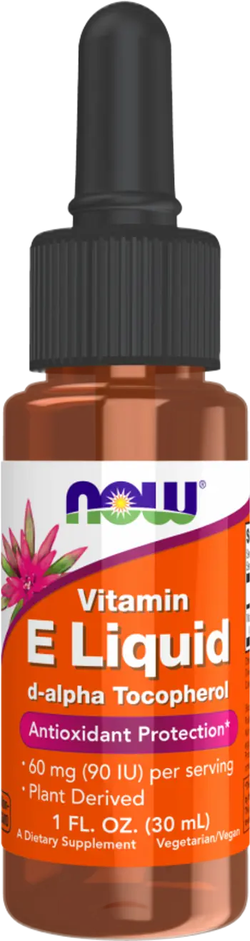NOW Foods Natural Vitamin E Liquid d-alpha Tocopherol Течен Витамин E