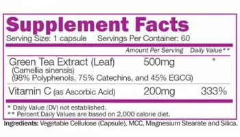 NATURALICO Advanced Green Tea Extract Екстракт от Зелен Чай - 60 капсули, 60 дози
