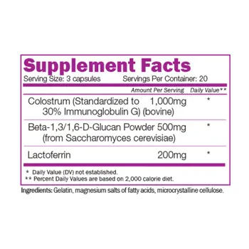 NATURALICO Colostrum Mega Strength Коластра - 60 капсули, 20 дози