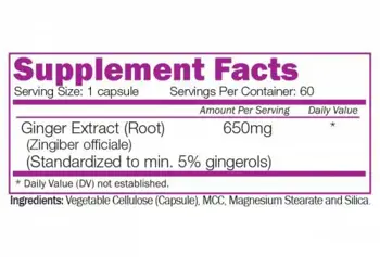 Naturalico Ginger Root Extract Екстракт от Джинджифил - 60 капсули, 60 дози