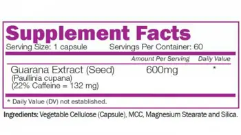 NATURALICO Guarana Seed Extract Гуарана - 60 капсули, 60 дози